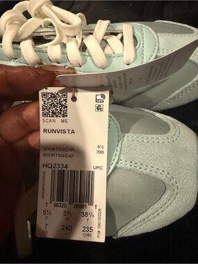 adidas Runvista Halo Sneakers in Mint Green and Cream